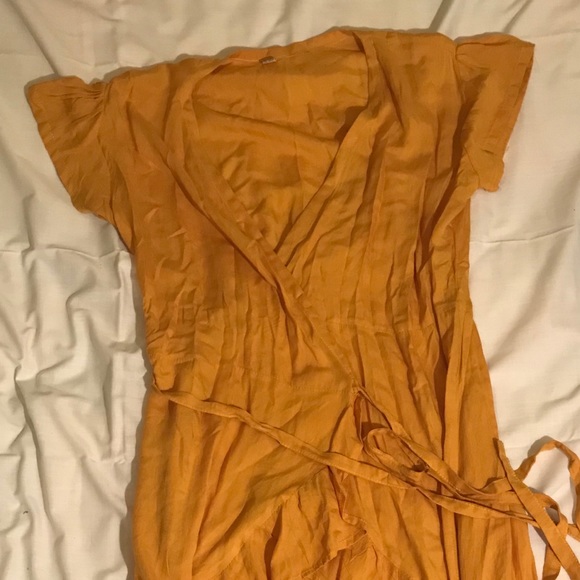 Yellow Wrap Dress - Picture 2 of 3